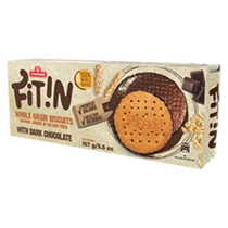 Fit IN teljes kiőrlésű étcsokoládés keksz 157g