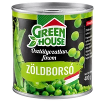 GreenHouse osztályozatlan, finom zöldborsó 400g dobozos