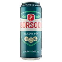 Borsodi 0,5l dobozos sör  (4.5%) DRS