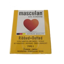 Masculan 3db-os óvszer Érdes+bordázott (3-as, Ribbed-Dotted)