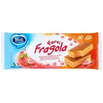 Midi töltött piskóta szelet 28g epres