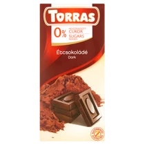 Torras 75g diabetikus, gluténmentes étcsokoládé kakaóbabtörettel