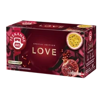 Teekanne 45g gyümölcstea LOVE L.E. gránátalma és öszibarack izü