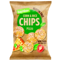Benlian gluténmentes kuk. és barnarizs chips 50g pizzás