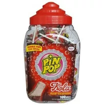 Pin Pop nyalóka+rágó 17g Kóla ízű