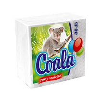 Coala Party szalvéta 80db-os 1rtg. fehér 33x33cm 100% cellulóz