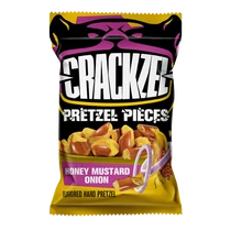 Crackzel mézes-mustáros-vöröshagyma ízű perecdarabok 65g