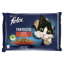 Felix Fantastic nedves macskaeledel 4x85g marha-csirke aszpikban
