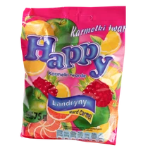 Happy gyümölcs ízű töltetlen kemény cukorka 75g