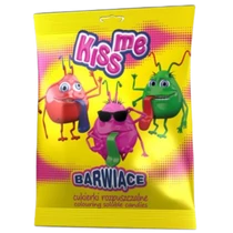 Kiss Me vegyesgyümölcs ízű olvadós nyelvfestős puhac.100g