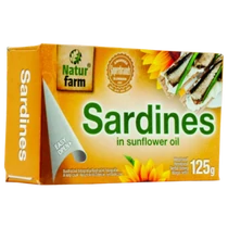 NaturFarm szardínia napraforgó olajban 125g