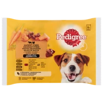 Pedigree 4x100g Marha-Pulyka alutasakos kutyaeledel