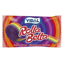 Vidal Rolla belta rainbow 19g - eper ízű savanyú gumicukortekercs