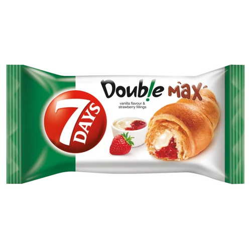 7days Croissant 80g Double Eper&amp;vanília krémmel töltött