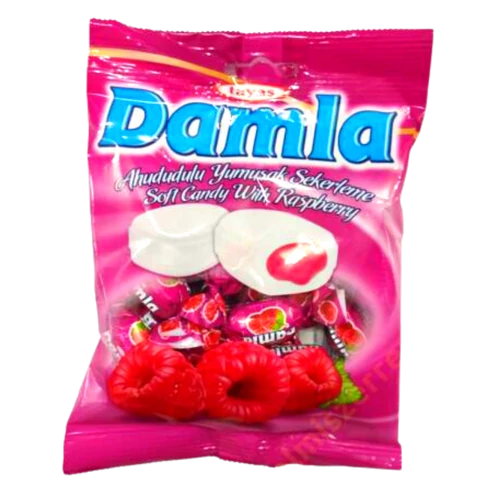Damla Puhakaramella 90g Málna ízü 24db/#