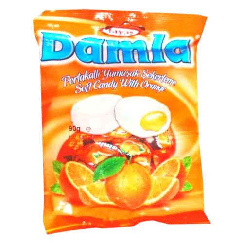 Damla Puhakaramella 90g narancs ízü