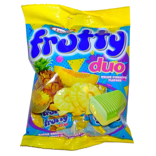 Frutty Duo Twist sárgadinnye-ananász ízü puhakaramell 80g