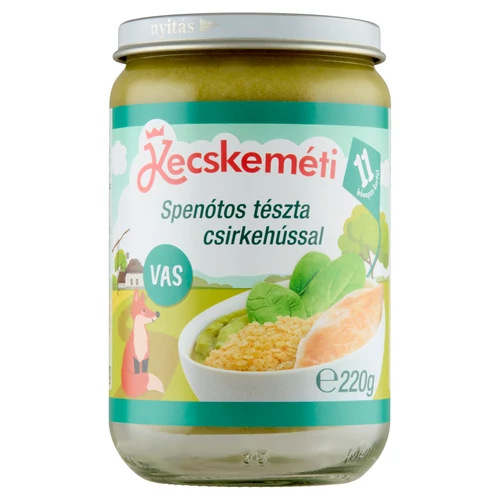 Kecskeméti bébiétel Spenótos tészta csirkehússal 220g