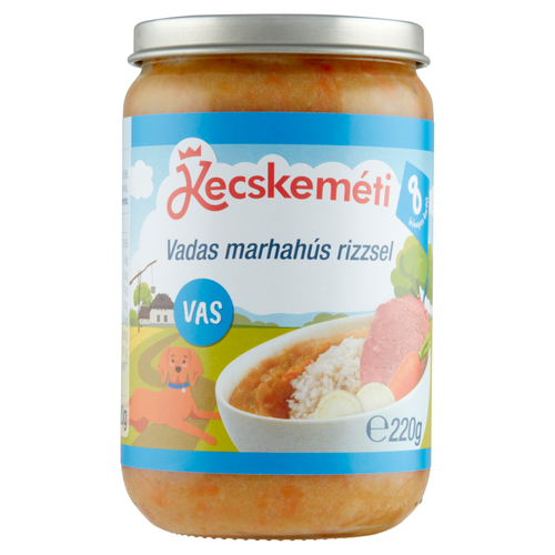 Kecskeméti bébiétel vadas marhahús rizzsel 220g
