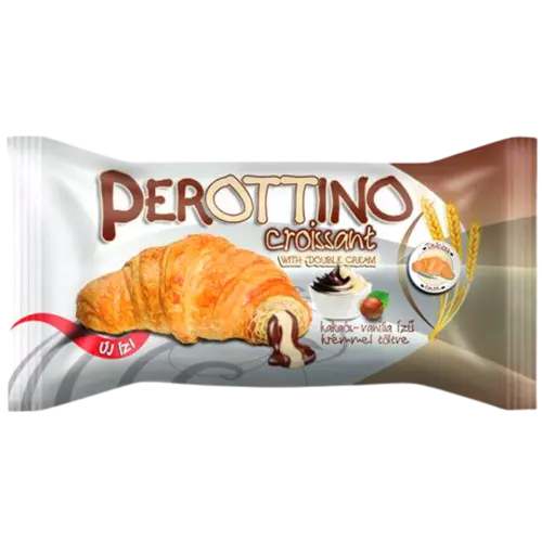 Perottino Croissant 55g kakaós-vanília krém tölt.