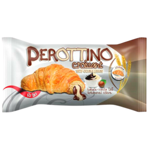 Perottino Croissant 55g kakaós-vanília krém tölt.