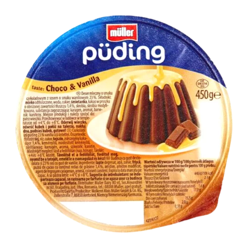 Müller puding csoki vanilia öntettel 450g