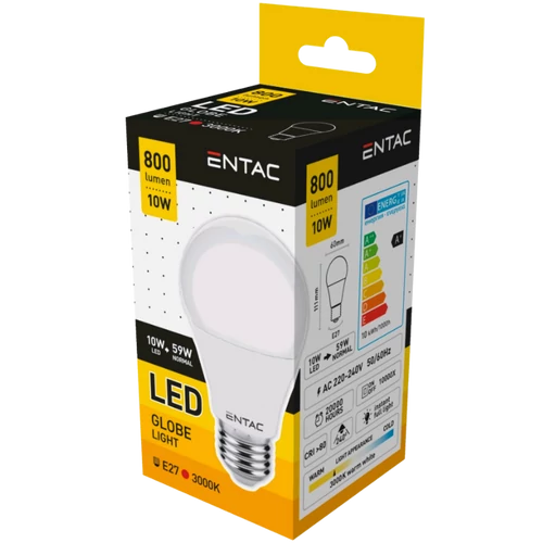 Entac Led gömb 10W/E27 (60W)