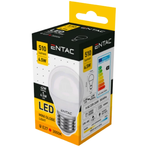 Entac Led mini gömb, 6,5W/E27, (45W)