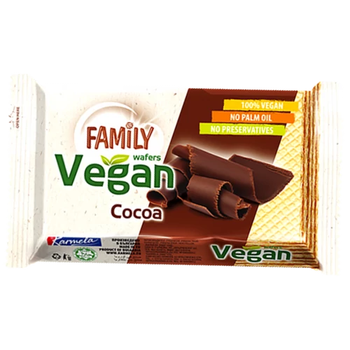 Family Vegán ostya kakaó ízű krémmel 50g