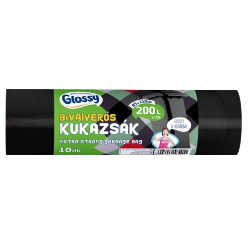 Glossy bivalyerős kukazsák 200l újrahasznosított