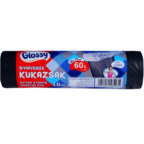 Glossy bivalyerős kukazsák 60l újrahasznosított