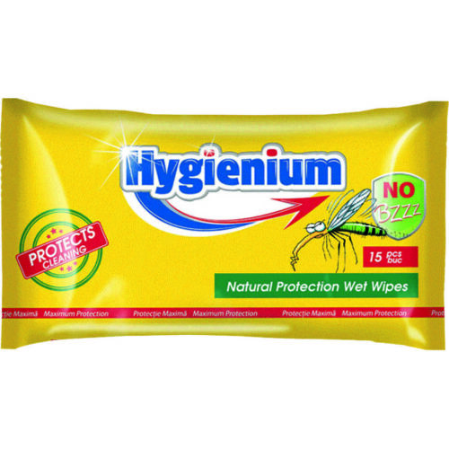 Hygienium NO-BZZ szúnyogriasztó törlőkendő 15 lapos