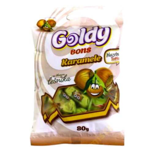 Goldy Bons 80g mogyoró ízű puhakaramella