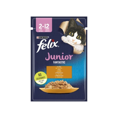 Felix Junior Fantastic nedves macskaeledel 26x85g Csirke