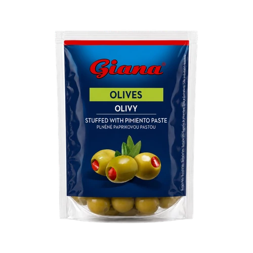 Giana Olívabogyó 200ml zöld, paprikakrémmel töltött