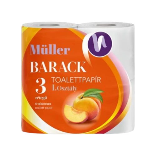 Müller Toalettpapír 4tek. 3rtg. barackv. 14/30/420