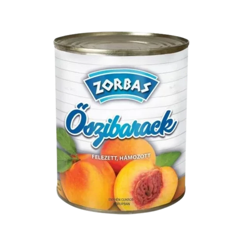 Zorbas őszibarack 820g/470g Felezett hámozott