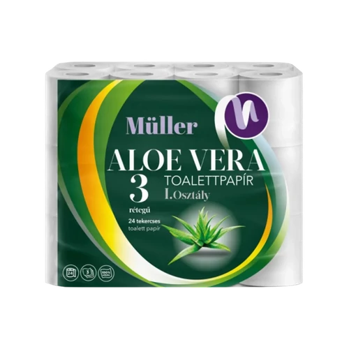Müller Toalettpapír 24tek. 3rtg.  Aloe Vera