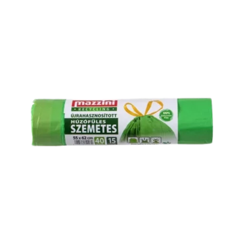 Mazzini újrahasznosított húzófüles szemetes 40l-es (15db/roll)