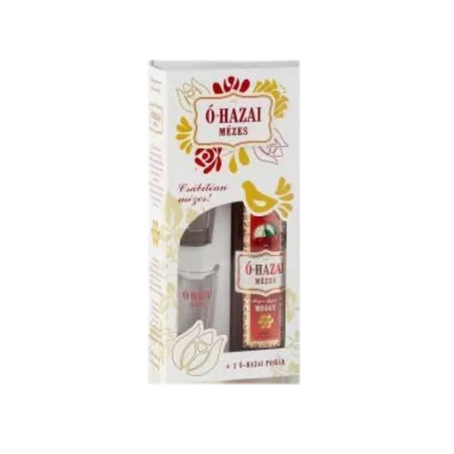 Ó-hazai Mézes Meggy likőr 0,5l(30%)+pohár DRS