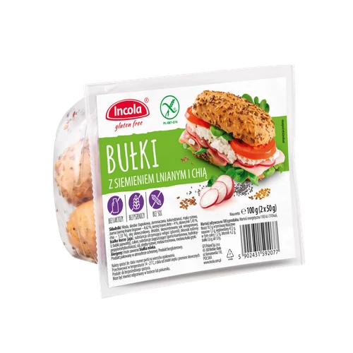 Incola gluténmentes Lenmagos reggeliző zsemle 100g