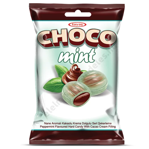 Tayas Choco Mint 90g kakaós krémmel töltött menta ízű cukor
