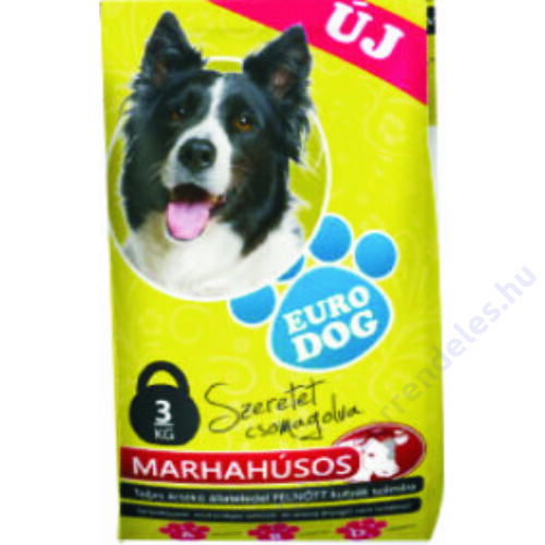 Euro Dog Kutyatáp 3kg Marhás