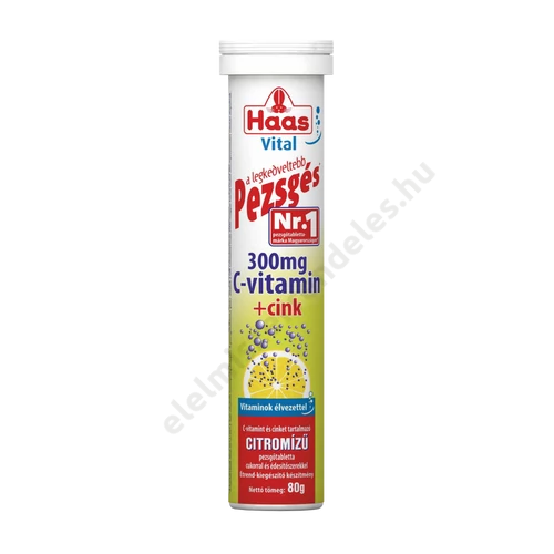 Haas pezsgőtabletta 80g C-vitamin+Cink