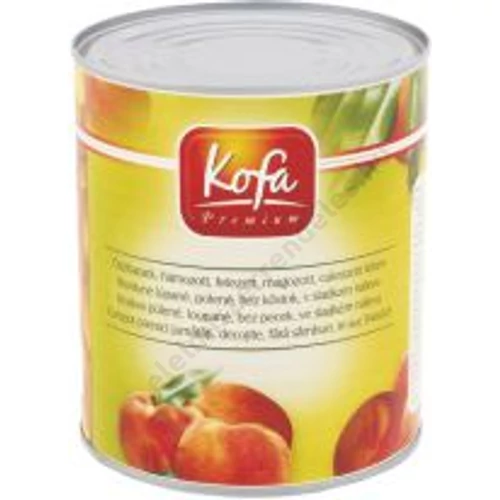 Kofa Öszibarack konzerv 820g/480g hámozott, felezett