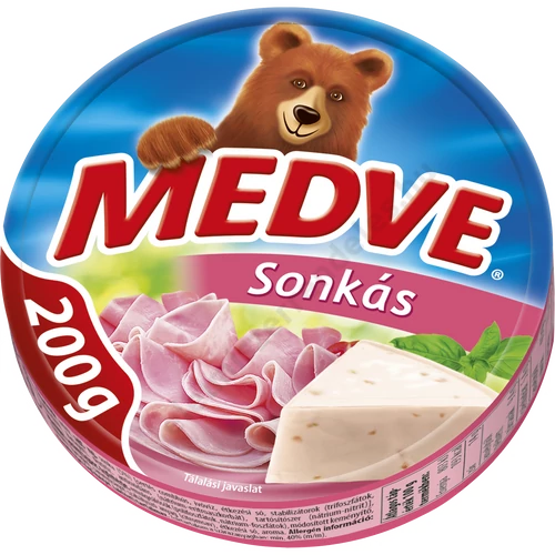 Pan. Medve 200g dobozos sajt sonkás