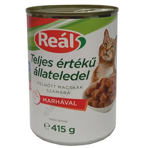 Reál macskaeledel 415g marhával