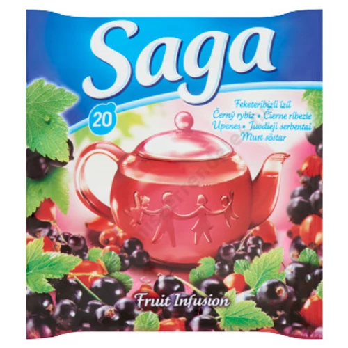 SAGA gyümölcstea 34g Feketeribizli ízü