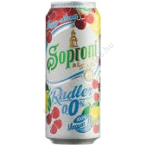 Soproni 0,5l Meggy-Citrom 0% dobozos DRS