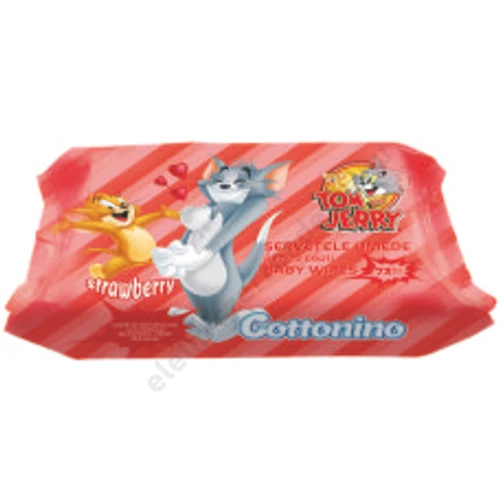 Cottonino TOM&JERRY nedves törlökendö 72 lapos epres